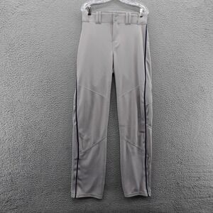 Alleson‎ Athletic Baseball Softball Pants Youth Medium M Gray Navy Stripe NEW